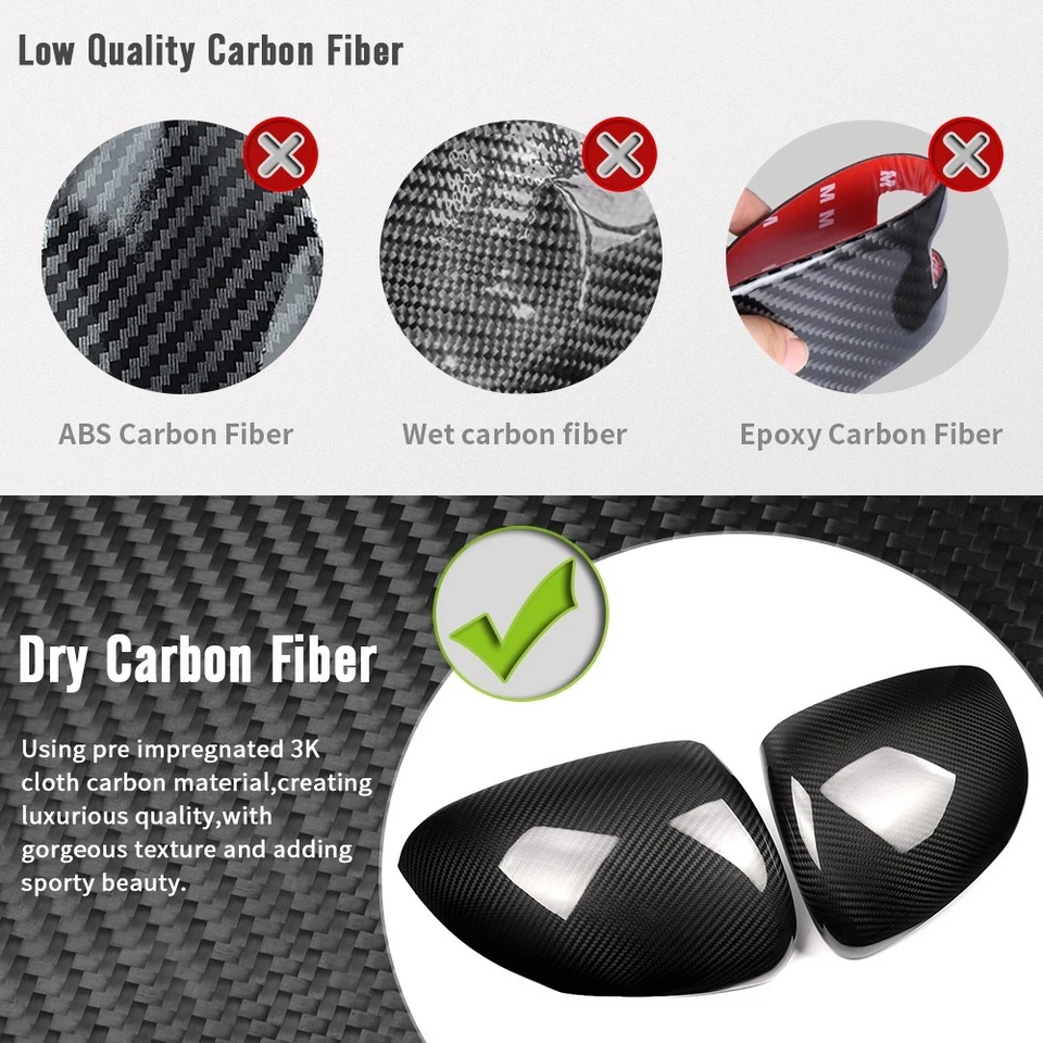 Cubierta de espejo lateral de fibra de carbono para Mercedes Benz CLA C118 W177 A180 W247 Foto 4 de 4