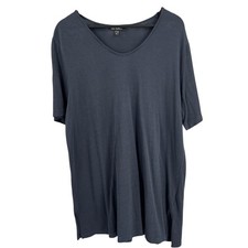 Ulla Popken Gray Black Striped Mini Dress 16/18 Slightly Sheer Tunic Plus Size