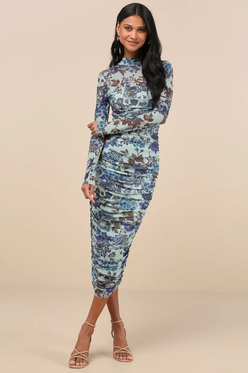 Women's Polyester Mock Neck Dresses for sale | eBay
