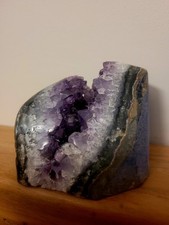 Natural Amethyst Druze Geode Crystal Cluster 640g 8X10CM GRADE AAA URUGUAY 'V'