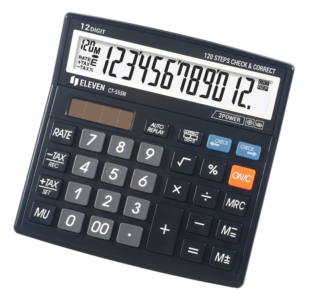 5904966860072 Офисный калькулятор CT555N black ELEVEN 5990₽