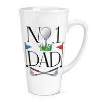 No.1 Dad Golf 483Ml Groß Latte Becher Tasse - Lustig Des Vaters Tag Geschenk