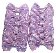 CLGIFT DIY Fabric Hair Bows - Set of 12 - 5 Inches Large Glitter Bows