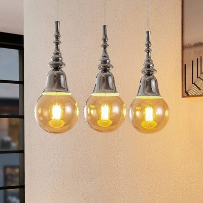 Lucande Pendelleuchte 'Gesja' (Modern) in Chrom aus Metall (3 flammig, E27) - De