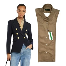 NWT Brunne DICKEY Compatible with Veronica Beard Blazer Button Down Shirt 00-14