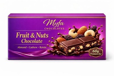 MYFA Chocolates Fruit & Nuts Chocolate Bar 60g