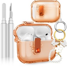 for AirPods Pro 3 2025 Case with Secure Lock, Soft Clear TPU Cover with Earbu...