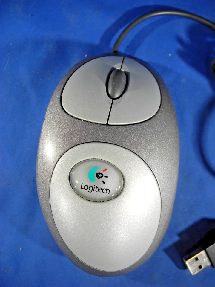 RARE Logitech Mouseman Dual Sensor Optical USB Wheel Mouse M-BL63B Corded Tested - Image 3 of 4