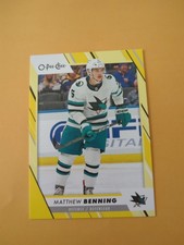 Matthew Benning 23-24 OPC Yellow Parallel Card San Jose Sharks