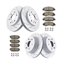 Acinoparts Front and Rear Brake Kit, Drilled and Slotted Brake Rotors Ceramic...