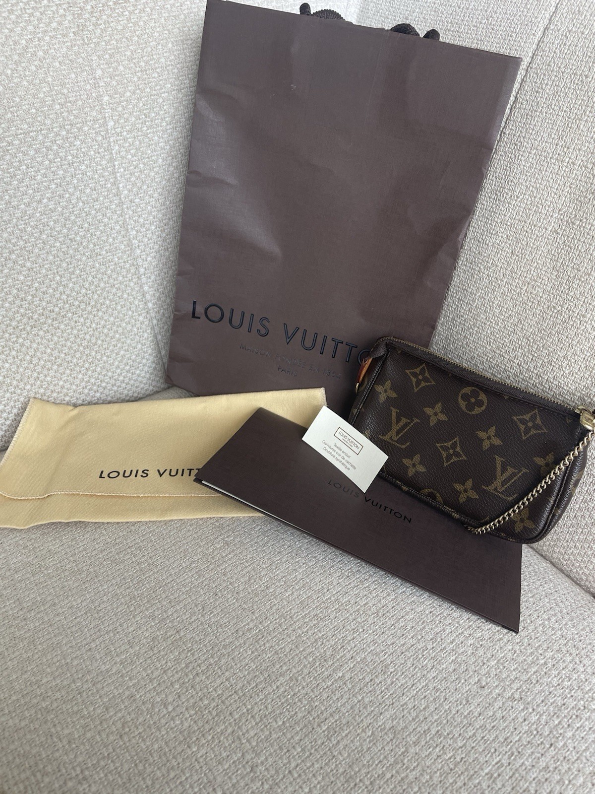 Louis Vuitton Mini Pochette Accessories Monogram Canvas Accessoires Pouch M58009