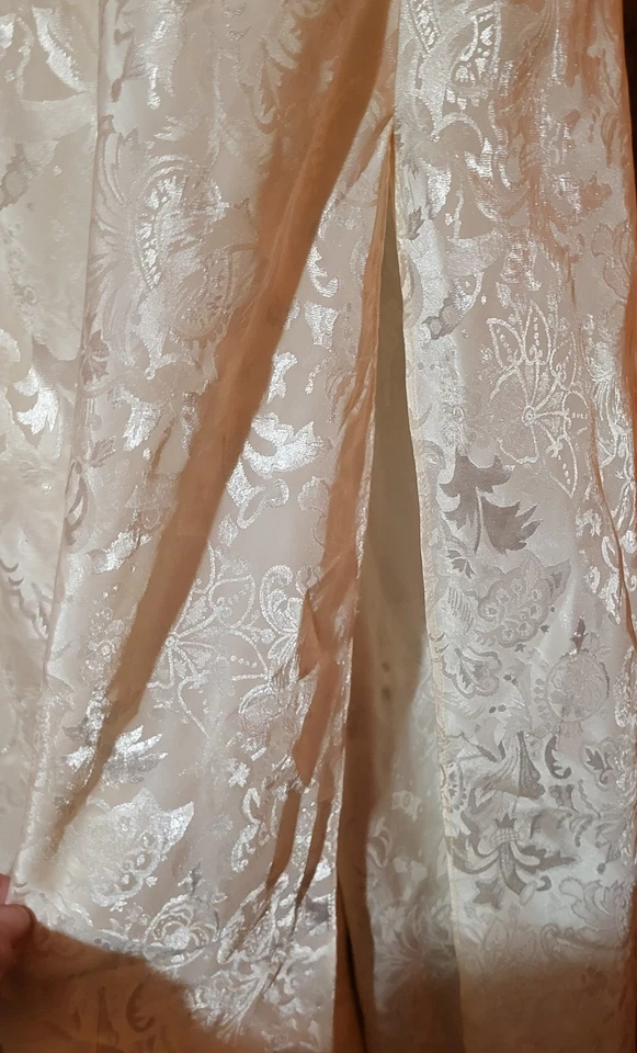 Camisón vintage Victoria's Secret marfil vestido sin mangas talla alta abertura talla grande Foto 4 de 4