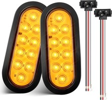 Oyviny 6 Inch 10 Leds Oval Amber Trailer Tail Lights Wlight Wiring 2pcs Super