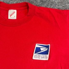 Vintage 90's USPS United States Postal Service T-Shirt Red Made in USA Large