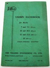 VILLIERS Marks Four Stroke Motorcycle Engines Owners Handbook 1959 #VEC 539