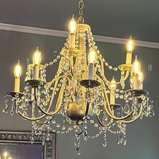 24 Pcs Teardrop Chandelier Prisms Candle Chandelier Crystal Pendants Glass