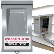 60 Amp Non Fused Disconnect - AC Disconnect Outdoor Box - Metal Cased Safety