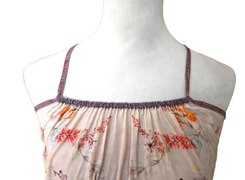 ANALILI Sleeveless Halter Neck Top Small Floral Fairy Sweet Feminine Romantic - Image 2 of 4