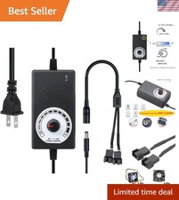 Multi-Functional 12V Power Supply with Fan Speed Control - 24W Compact Design
