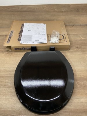 Jones Stephens C3B4R290 Comfort Seats Round Closed-Front Toilet Seat-Black*READ*