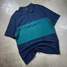 Y2K Oakley Golf Polo Shirt XL Navy Teal