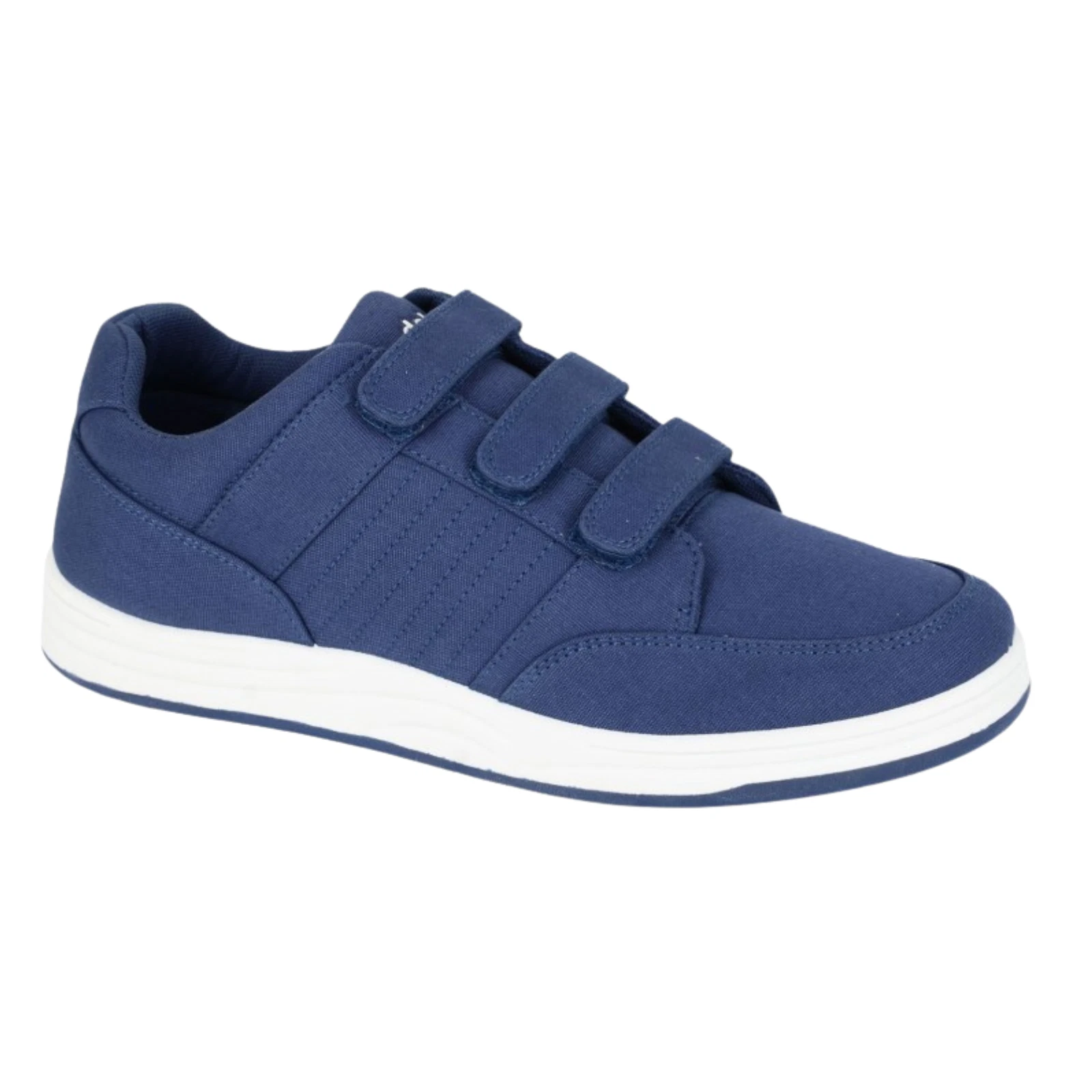 Mens DEK Trainers Shoe Triple Touch Fastening Casual Canvas Navy Comfort Shoes