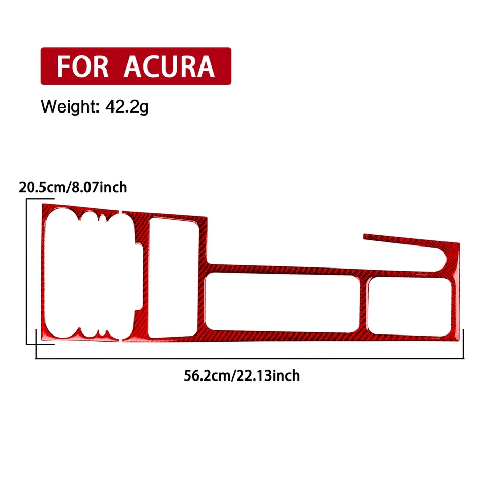 Cubierta de panel de cambio de marchas de consola de fibra de carbono roja para Acura NSX 1990-2005 Foto 2 de 4