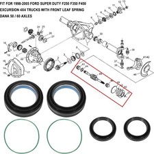 For Ford 1998-2004 F250 F350 Superduty Dana 50 60 Front Axle Tube Seal Kit