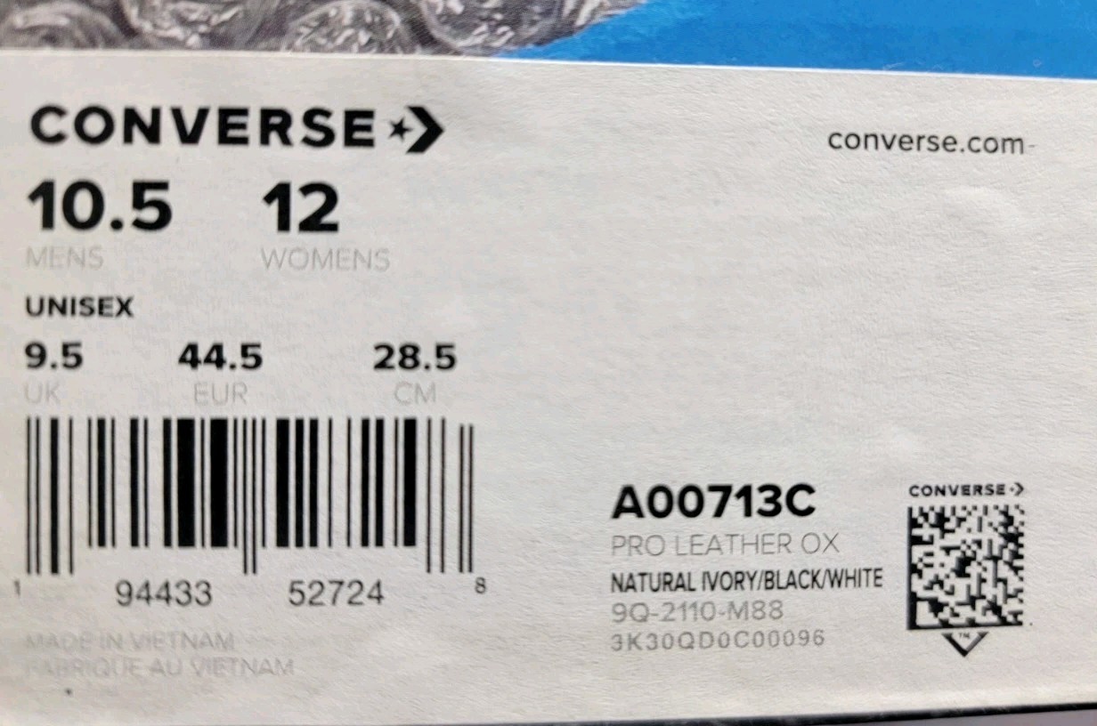 Converse x Joshua Vides Pro Leather Ox Low Top Natural Ivory Size 10.5 A00713C thumbnail 8
