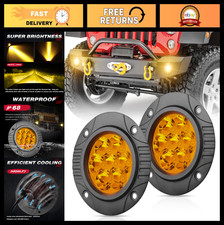 2pcs 5-inch Round Led Pods 80w Amber Fog Lights - Super Bright Off-road Lighting 2pcs 5-inch Round Led Pods 80w Amber Fog Lights - Super Bright Off-road Lighting