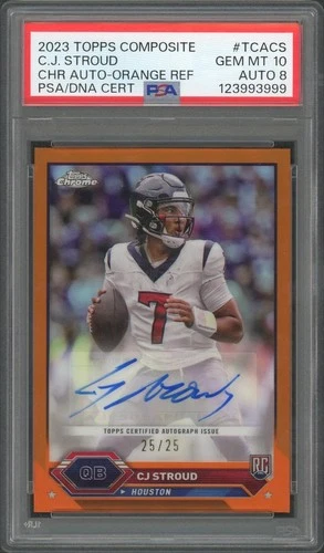 2023 Topps Composite CJ Stroud Orange Auto /25 PSA 10 Auto 8