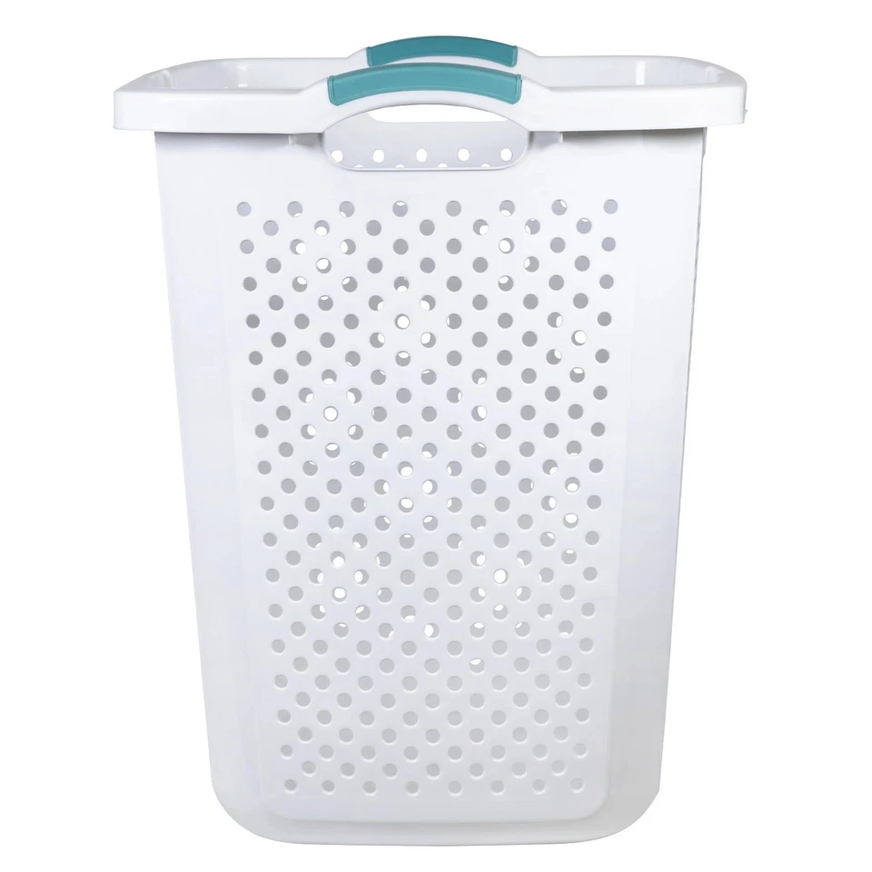 2.5 Bushel Extra Large Plastic Laundry Hamper, White, Adult / Tween - Image 4 of 4