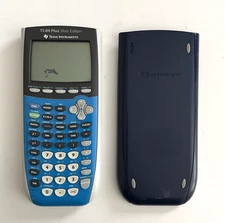 TEXAS INSTRUMENTS TI-84 Plus Silver Graphing Calculator BLUE AAA Bat Works READ