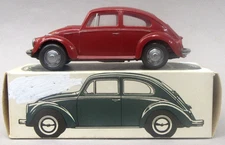 1960's #113 VW VOLKSWAGEN BEETLE red 1:40 Wiking plastic promo mint in box