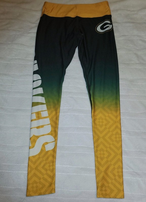 NFL Team Apparel Womens Leggings Tights Green Bay Packers Logo Football Size S