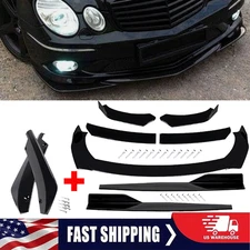 Front Bumper Lip Chin Spoiler Body Kit Splitter Side Skirt For Mercedes-Benz
