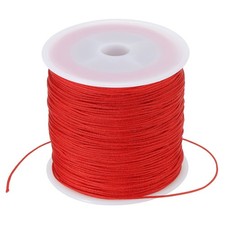 109Yard Nylon Satin Cord 0.8mm Beading String Braided Rope Red