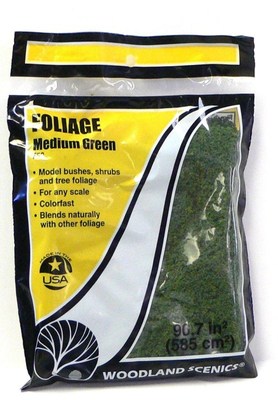 Woodland Scenics 52 Medium Green Foliage (72 sq. in) Trees,Vines,Bushes - New