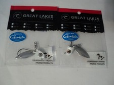 2 - GREAT LAKES FINESSE UNDER SPINS 5/16 OZ WHITE SHAD SILVER