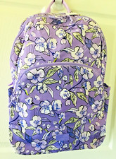 Vera Bradley "Wild Roses Lavender" Essential Large Backpack NWT