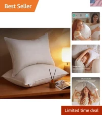 Goose Down Feather Pillows Standard Size Set of , Luxury Hotel Alternative Co...