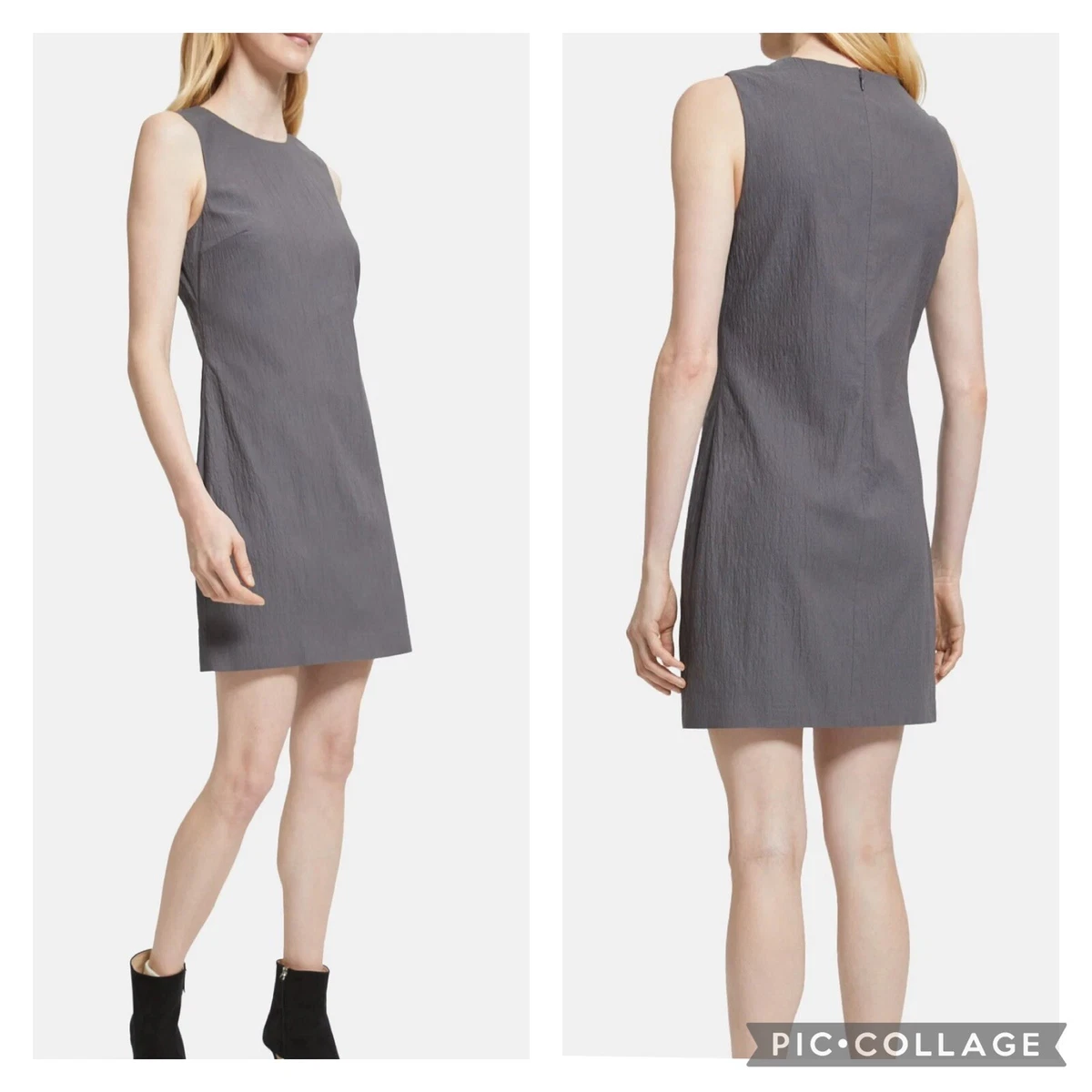 NWT Theory Sleeveless Texture Stretch Easy Shift Dress Size 6 Orig 395