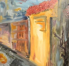 EXPRESSIONIST OIL PAINTING CITYSCAPE