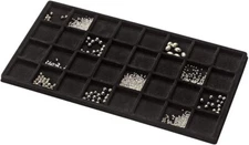 24 Tray Inserts 32 Compartment Liners Black Jewelry Flocked 14 " x 7 ½" x ½"