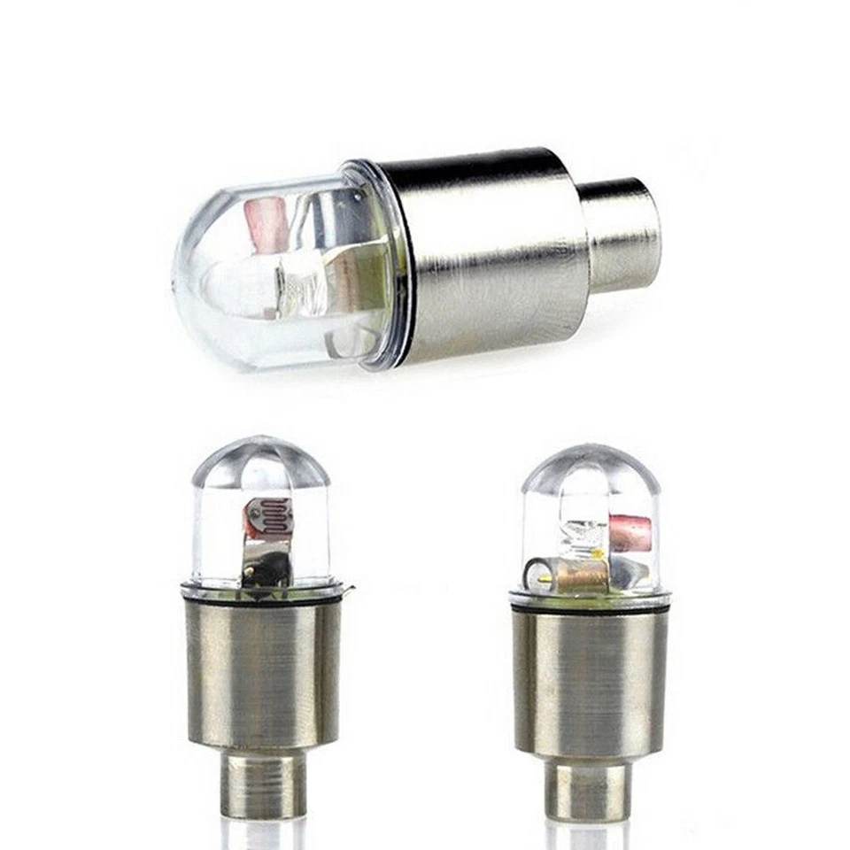 4x Colorido Auto Rueda Neumático Válvula Aire Vástago Luces LED Tapas Cubierta Accesorios Foto 4 de 4