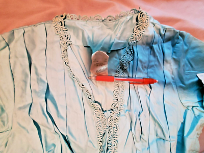New 1960's Lee Holliday Fashion Size 14.5 Dress Missing Belt Made USA teal  Blue