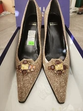 Stuart Weitzman Womens Shoes Size 9.5 Malta Camel Nubby Classic Pumps Heels $298