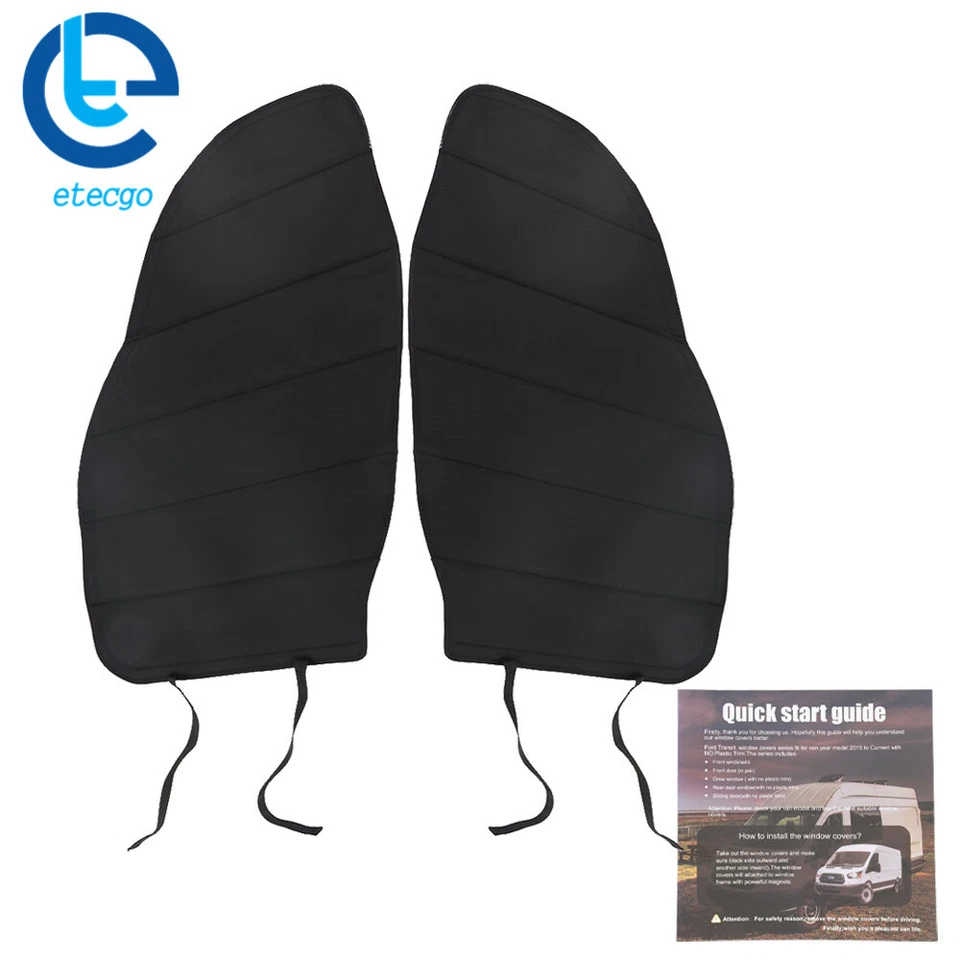 Front Door Window Covers For 2016-2022 Ford Transit Van High and Medium Roof - Image 4 of 4