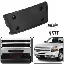 Fits 2007-2013 Chevy Silverado Front Bumper License Plate Tag Bracket Holder