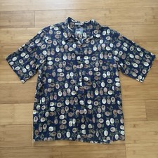 Vintage REYN SPOONER Aloha Tiki Hawaiian Button Up Shirt Pineapple Coconut XL